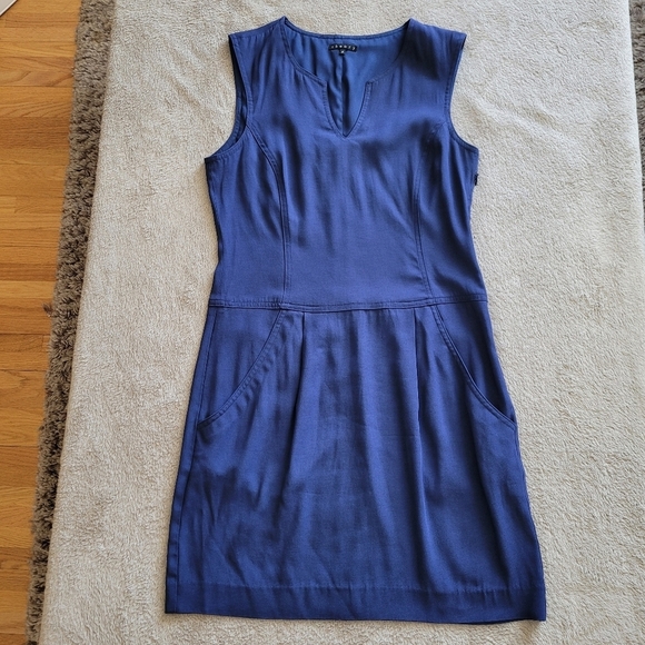 Theory Adalize Habitat blue sleeveless dress size 6 - Picture 6 of 15